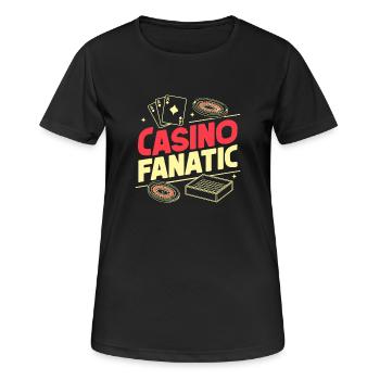 Gambling Fan Casino Fanatic Casino - Frauen T-Shirt atmungsaktiv - Schwarz - Vorne - AI Model Female 172 light (172cm)