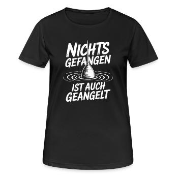 Nichts Gefangen Ist auch Geangelt - Frauen T-Shirt atmungsaktiv - Schwarz - Vorne - AI Model Female 172 light (172cm)