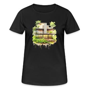 Luxus trifft Wildnis - Frauen T-Shirt atmungsaktiv - Schwarz - Vorne - AI Model Female 172 light (172cm)