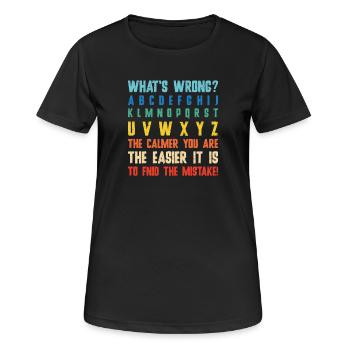 What's Wrong Funny teacher classroom - Women's Breathable T-Shirt - black - Front - AI Model Female 172 light (172cm)