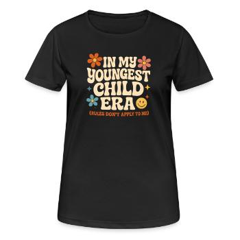 Dans l’humour de l’ère de My Younger Child et de la famille des filles - T-shirt respirant Femme - noir - Devant - AI Model Female 172 light (172cm)
