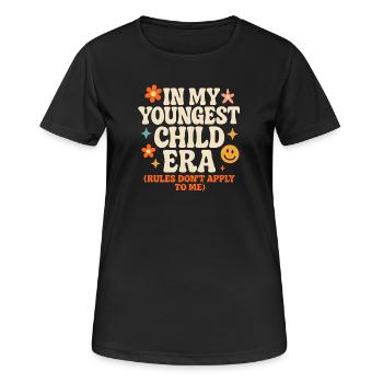 Dans l’humour de l’ère de My Younger Child et de la famille des filles - T-shirt respirant Femme - noir - Devant - AI Model Female 172 light (172cm)