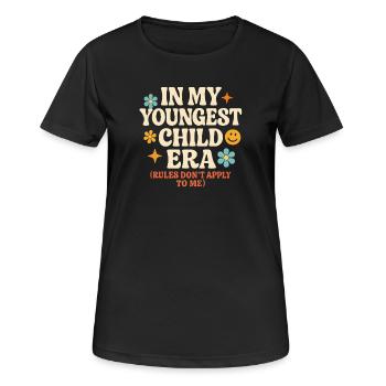 Dans l’humour de l’ère de My Younger Child et de la famille des filles - T-shirt respirant Femme - noir - Devant - AI Model Female 172 light (172cm)