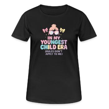 Dans l’humour de l’ère de My Younger Child et de la famille des filles - T-shirt respirant Femme - noir - Devant - AI Model Female 172 light (172cm)