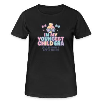 Dans l’humour de l’ère de My Younger Child et de la famille des filles - T-shirt respirant Femme - noir - Devant - AI Model Female 172 light (172cm)