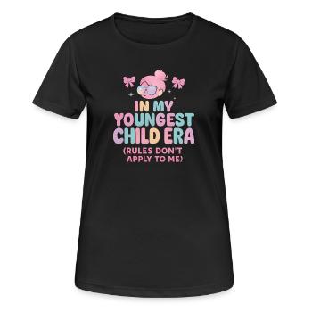 Dans l’humour de l’ère de My Younger Child et de la famille des filles - T-shirt respirant Femme - noir - Devant - AI Model Female 172 light (172cm)