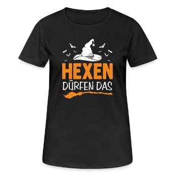 Hexen Dürfen Das Halloween  - Frauen T-Shirt atmungsaktiv - Schwarz - Vorne - AI Model Female 172 light (172cm)