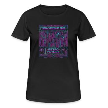Ancienne vision de l’avenir - T-shirt respirant Femme - noir - Devant - AI Model Female 172 light (172cm)
