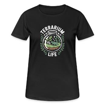 Terrarium : Terraristics de grenouilles Life - T-shirt respirant Femme - noir - Devant - AI Model Female 172 light (172cm)