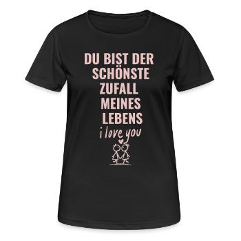 Du bist der schönste Zufall meines Lebens - Frauen T-Shirt atmungsaktiv - Schwarz - Vorne - AI Model Female 172 light (172cm)