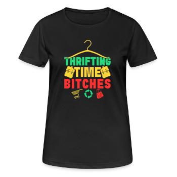 Magasin d’occasion Magasin d’occasion Temps d’occasion - T-shirt respirant Femme - noir - Devant - AI Model Female 172 light (172cm)
