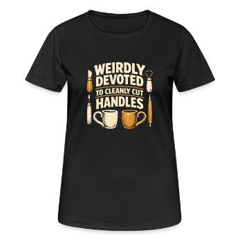 Coupez les poignées proprement | Céramique - T-shirt respirant Femme - noir - Devant - AI Model Female 172 light (172cm)