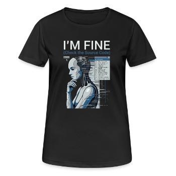 Check The Source Code - Women's Breathable T-Shirt - black - Front - AI Model Female 172 light (172cm)