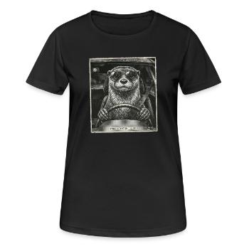 Otter Flashed - Women's Breathable T-Shirt - black - Front - AI Model Female 172 light (172cm)