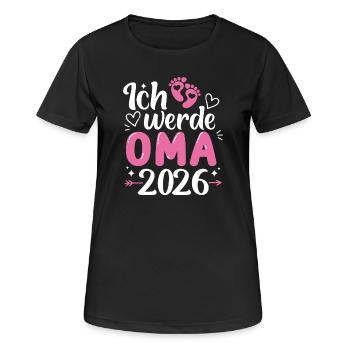 Ich werde Oma 2026  - Frauen T-Shirt atmungsaktiv - Schwarz - Vorne - AI Model Female 172 light (172cm)