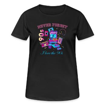 Retro 90s never forget - Women's Breathable T-Shirt - black - Front - AI Model Female 172 light (172cm)