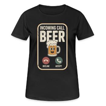 Bier Incoming Call Beer JGA Herren Männerabend - Women's Breathable T-Shirt - black - Front - AI Model Female 172 light (172cm)