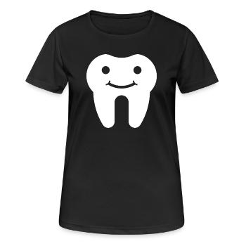 Zahn - Frauen T-Shirt atmungsaktiv - Schwarz - Vorne - AI Model Female 172 light (172cm)