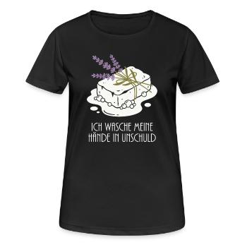 Seifen Schaum Lavendel Hobby - Frauen T-Shirt atmungsaktiv - Schwarz - Vorne - AI Model Female 172 light (172cm)