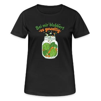 Fermentation Gemüse Einmachglas Blubbern - Frauen T-Shirt atmungsaktiv - Schwarz - Vorne - AI Model Female 172 light (172cm)