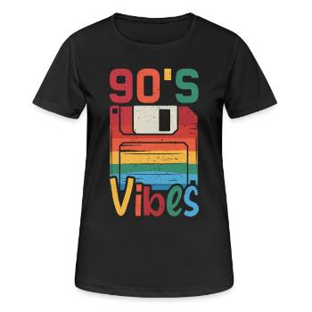90s Vibes Cassette Retro - Women's Breathable T-Shirt - black - Front - AI Model Female 172 light (172cm)