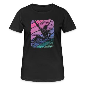 Boulderer Boulder Bouldern - Frauen T-Shirt atmungsaktiv - Schwarz - Vorne - AI Model Female 172 light (172cm)