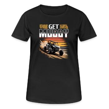 UTV Off Road 4 Wheeler Side by side - Frauen T-Shirt atmungsaktiv - Schwarz - Vorne - AI Model Female 172 light (172cm)