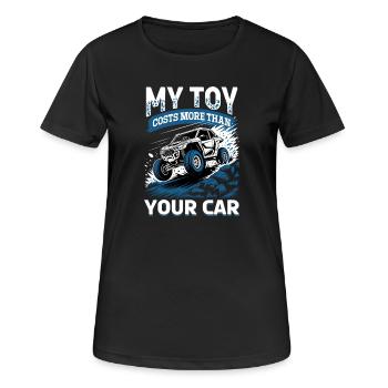 UTV Off Road 4 Wheeler Side by side - Frauen T-Shirt atmungsaktiv - Schwarz - Vorne - AI Model Female 172 light (172cm)