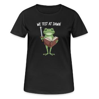 Nous testons chez Dawn Frog Wizard - T-shirt respirant Femme - noir - Devant - AI Model Female 172 light (172cm)