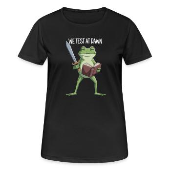 Grenouille de Test de l’Aube - T-shirt respirant Femme - noir - Devant - AI Model Female 172 light (172cm)