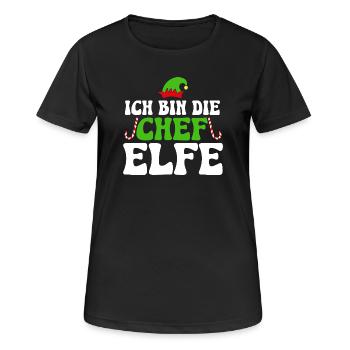 Ich bin die Chefelfe - Frauen T-Shirt atmungsaktiv - Schwarz - Vorne - AI Model Female 172 light (172cm)