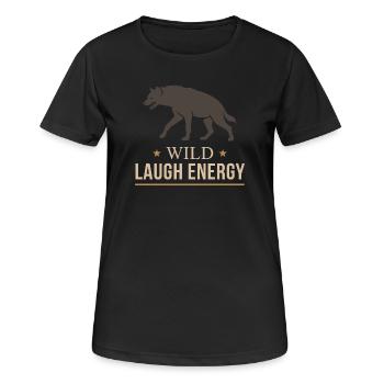 Lachende Hyäne Gepunktete Hyäne Hyänenliebhaber - Frauen T-Shirt atmungsaktiv - Schwarz - Vorne - AI Model Female 172 light (172cm)
