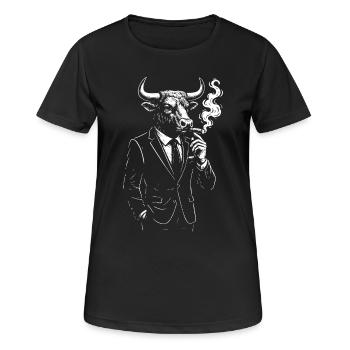 Taureau en costume sur mesure - T-shirt respirant Femme - noir - Devant - AI Model Female 172 light (172cm)