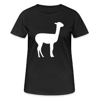 Lama - Frauen T-Shirt atmungsaktiv - Schwarz - Vorne - AI Model Female 172 light (172cm)