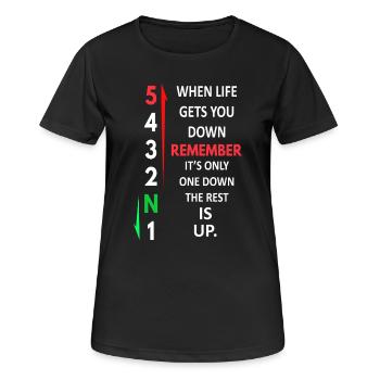 Rappelez-vous du schéma de changement de vitesse moto 1 en bas et en haut - T-shirt respirant Femme - noir - Devant - AI Model Female 172 light (172cm)
