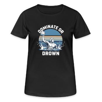 Motif de water-polo dominant ou noyé - T-shirt respirant Femme - noir - Devant - AI Model Female 172 light (172cm)