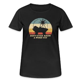 Noël rétro drôle de Bébé Jésus - T-shirt respirant Femme - noir - Devant - AI Model Female 172 light (172cm)