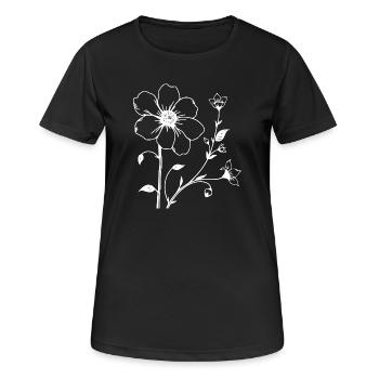 Blumenranke Blume Blüte Geschenk Mutter Muttertag - Frauen T-Shirt atmungsaktiv - Schwarz - Vorne - AI Model Female 172 light (172cm)