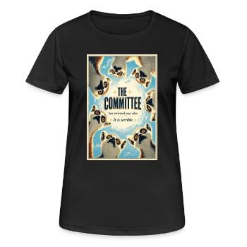L’affiche des Lémuriens du Comité - T-shirt respirant Femme - noir - Devant - AI Model Female 172 light (172cm)