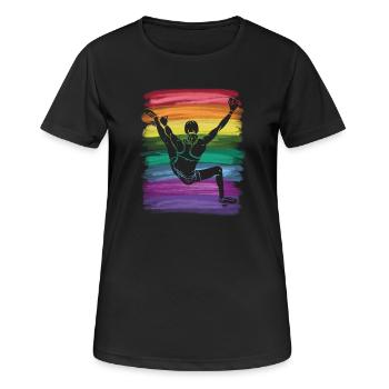 Boulderer Boulder Bouldern - Frauen T-Shirt atmungsaktiv - Schwarz - Vorne - AI Model Female 172 light (172cm)