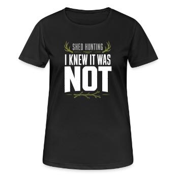 Schuppen-jagd-schuppen-jäger-geweih-jagd-weißwedel - Frauen T-Shirt atmungsaktiv - Schwarz - Vorne - AI Model Female 172 light (172cm)