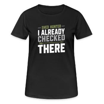 Schuppen-jagd-schuppen-jäger-geweih-jagd-weißwedel - Frauen T-Shirt atmungsaktiv - Schwarz - Vorne - AI Model Female 172 light (172cm)