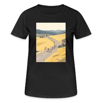 Quiet Breakaway — Radfahrer-Erinnerung - Frauen T-Shirt atmungsaktiv - Schwarz - Vorne - AI Model Female 172 light (172cm)