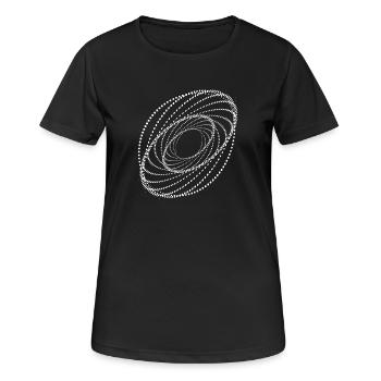 Gepunkteter Spiralwirbel - Frauen T-Shirt atmungsaktiv - Schwarz - Vorne - AI Model Female 172 light (172cm)
