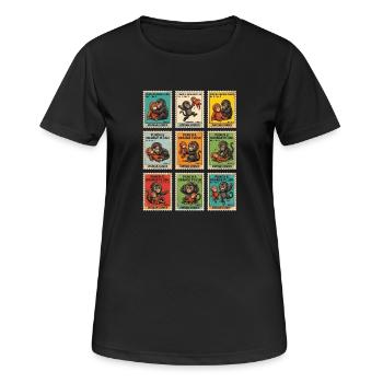 Stamps Baby Monkey Punch - Frauen T-Shirt atmungsaktiv - Schwarz - Vorne - AI Model Female 172 light (172cm)