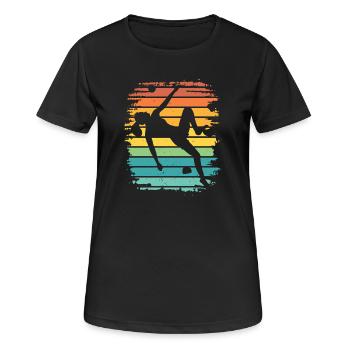 Boulderer Boulder Bouldern - Frauen T-Shirt atmungsaktiv - Schwarz - Vorne - AI Model Female 172 light (172cm)