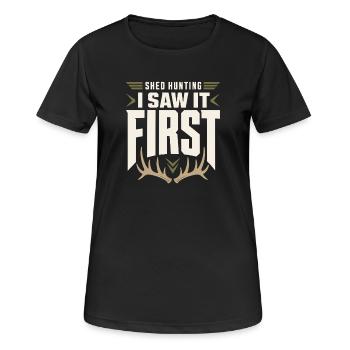 Schuppen-jagd-schuppen-jäger-geweih-jagd-weißwedel - Frauen T-Shirt atmungsaktiv - Schwarz - Vorne - AI Model Female 172 light (172cm)