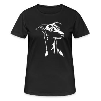 Italienisches Windspiel Kopf "Black Edition" - Frauen T-Shirt atmungsaktiv - Schwarz - Vorne - AI Model Female 172 light (172cm)