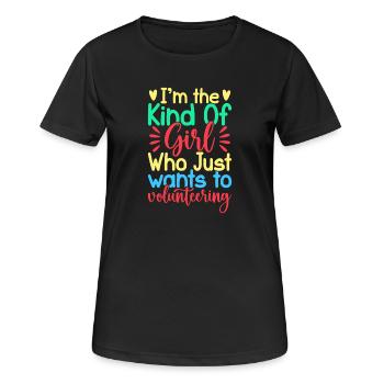 Volunteer Appreciation Girl Just Wants Volunteer - Frauen T-Shirt atmungsaktiv - Schwarz - Vorne - AI Model Female 172 light (172cm)