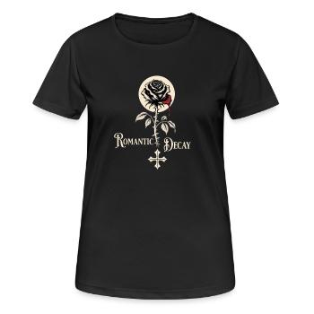 Romantic Decay Gothic Rose Design - Women's Breathable T-Shirt - black - Front - AI Model Female 172 light (172cm)